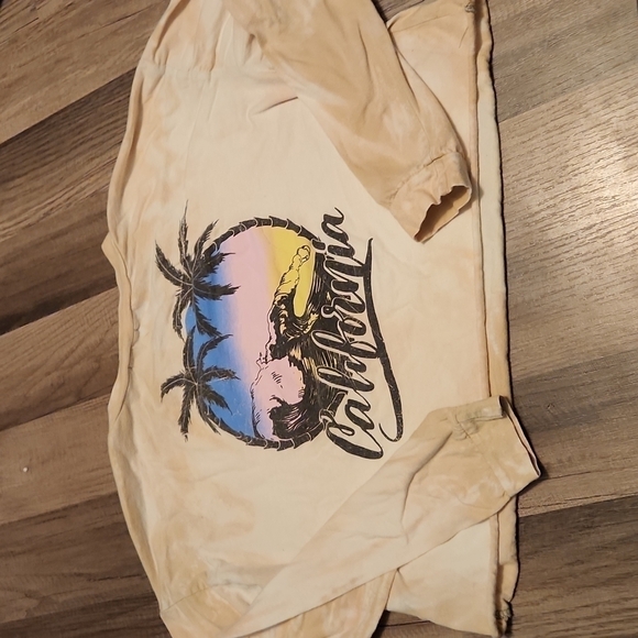 Local Lab California Tie Dye Distressed Long Sleeve Cropped Shirt Size Small - Picture 4 of 4